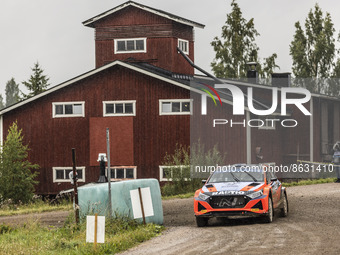 21 SUNINEN Teemu (fin), MARKKULA Mikko (fin), Toksport WRT, Skoda Fabia Evo, action during the Rally Finland 2022, 8th round of the 2022 WRC...