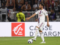 Nicolas Tagliafico of Olympique Lyonnais controls the ball during the Ligue 1 match between Olympique Lyonnais and AC Ajaccio at Groupama St...