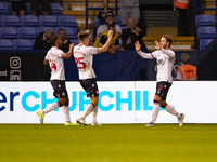 Kieran Sadlier (7) of Bolton Wanderer celebrates his goal to make it 3-1 during the Carabao Cup match between Bolton Wanderers and Salford C...