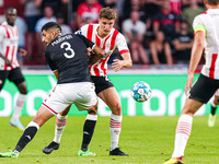 Guillermo Maripan of AS Monaco, Guus Til of PSV Eindhoven during the UEFA Champions League, Third qualifying round, 2nd leg football match b...