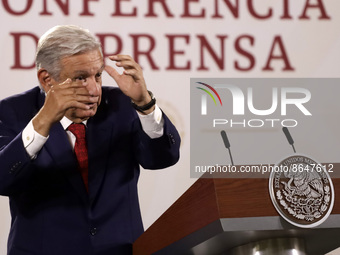 August 9, 2022, Mexico City, Mexico: Mexico’s President Andres Manuel Lopez Obrador's speaks during the daily press conference at the Nation...