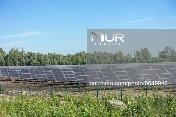 Solar energy power plant is seen near Parnu, Estonia on 5 August 2022 Eesti Energia invested almost Euro 40m in renewable energy production...