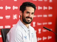 Isco Alarcon during the presentation of Isco Alarcon as a new player of Sevilla CF at Sanchez Pizjuan Stadium on August 08, 2022 in Seville,...