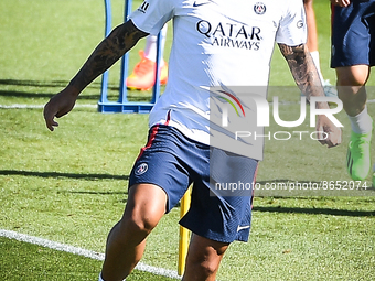 Leandro PAREDES of PSG during the training of the Paris Saint-Germain team on August 11, 2022 at Camp des Loges in Saint-Germain-en-Laye nea...