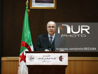 Algerian Prime Minister, Ayman Ben Abderrahmane, during the inauguration of the National Seed Bank, at the National Center for the Control a...