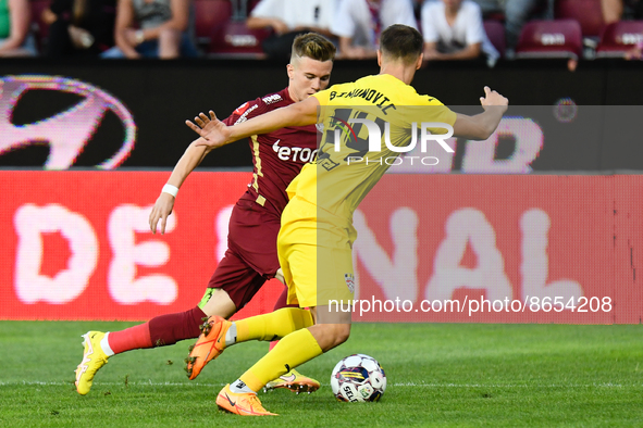 Claudiu Petrila in action during UEFA Europa Conference League, 3rd preliminary round: CFR Cluj v. Şahtior Soligorsk, 11 August 2022,Dr Cons...