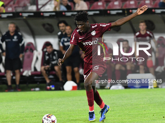 Emmanuel Yeboah during UEFA Europa Conference League, 3rd preliminary round: CFR Cluj v. Şahtior Soligorsk, 11 August 2022,Dr Constantin Rad...