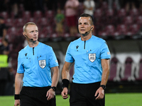 Referees Morten Krogh, D. Wollenberg Rasmussen, Steffen Bramsen during UEFA Europa Conference League, 3rd preliminary round: CFR Cluj v. Şah...