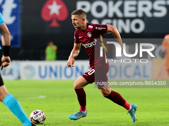 Lovro Cvek in action during UEFA Europa Conference League, 3rd preliminary round: CFR Cluj v. Şahtior Soligorsk, 11 August 2022,Dr Constanti...
