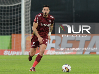 Andrei Burca in action during UEFA Europa Conference League, 3rd preliminary round: CFR Cluj v. Şahtior Soligorsk, 11 August 2022,Dr Constan...
