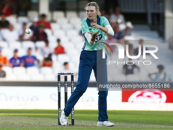LONDON ENGLAND - AUGUST  11 : Sophia Smale of Oval Invincibles Women during The Hundred Women match between Oval Invincible's Women against...