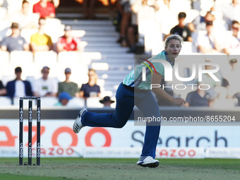LONDON ENGLAND - AUGUST  11 : Eva Gray of Oval Invincibles Women during The Hundred Women match between Oval Invincible's Women against Nort...