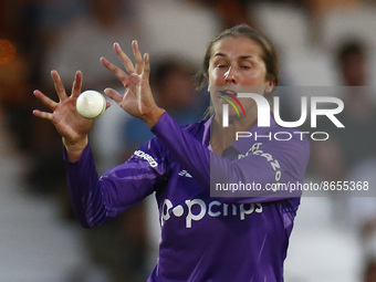 LONDON ENGLAND - AUGUST  11 : Jenny Gunn of Northern Supercharges Women
 during The Hundred Women match between Oval Invincible's Women agai...