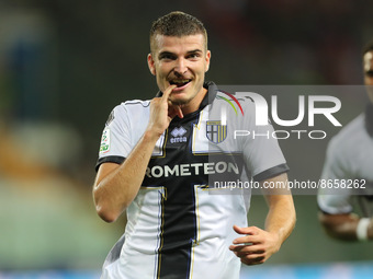 Valentin Mihaila (PARMA CALCIO) celebrates after scoring a goal  during the Italian soccer Serie B match Parma Calcio vs SSC Bari on August...