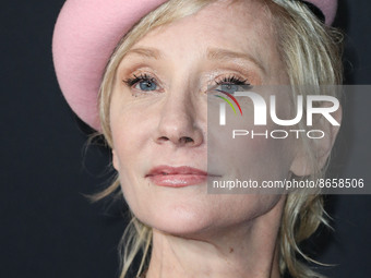 (FILE) Anne Heche Dead At 53. LOS ANGELES, CALIFORNIA, USA - NOVEMBER 30: American actress Anne Heche arrives at the Los Angeles Premiere Of...
