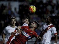 Rayo Vallecano´s Spanish Defender player ROBERTO ROMÁN TRIGUERO and  Espanyol´s Spanish defender Victor Álvarez during the Spanish League 20...