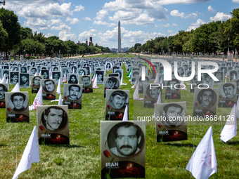 A photo exhibition in front of the Capitol memorializes the victims of Iran's 1988 massacre of thousands of political prisoners, as well as...