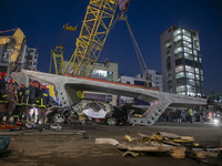 At least five people, including two children, have been killed after a girder part of the under construction Bus Rapid Transit (BRT) project...
