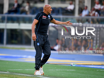 Napoli's Head Coach Luciano Spalletti portrait gestures during the italian soccer Serie A match Hellas Verona FC vs SSC Napoli on August 15,...