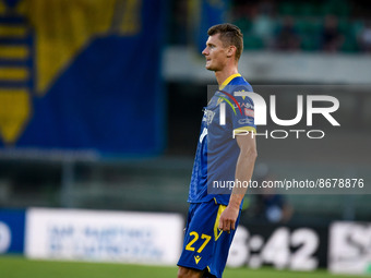 Verona's Pawel Dawidowicz portrait during the italian soccer Serie A match Hellas Verona FC vs SSC Napoli on August 15, 2022 at the Marcanto...