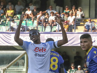 Victor Osimhen of SSC Napoli expresses disappointment during Hellas Verona vs SSC Napoli, 1° Serie A Tim 2022-23 game at Marcantonio Bentego...