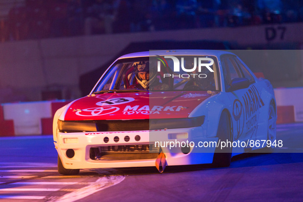 Drift show during the VERVA Street Racing at the National Stadium on October 24, 2015 in Warsaw, Poland. 