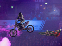 FMX MOTO SHOW show during the VERVA Street Racing at the National Stadium on October 24, 2015 in Warsaw, Poland. (