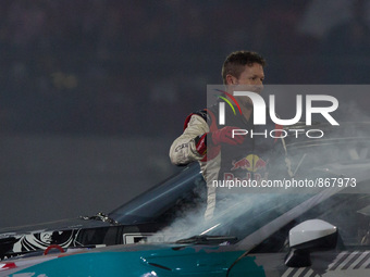 Felix Baumgartner during the VERVA Street Racing at the National Stadium on October 24, 2015 in Warsaw, Poland. (