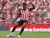 Nico Williams Right Winger of Athletic and Spain does passed during the La Liga Santander match between Athletic Club and Valencia CF at San...