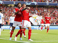 Nicolas Otamendi of SL Benfica scores 1-0 and celebrates during the UEFA Champions League, Play-offs, 2nd leg football match between SL Benf...