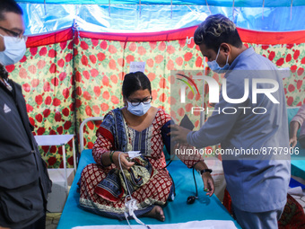Dengue-infected patients are treated in the premises of the government hospital in Kathmandu, Nepal on August 29, 2022. The number of dengue...