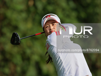 Hye-Jin Choi of Gyeonggi-do, Republic of Korea hits from the 11th tee during the second round of the Dana Open presented by Marathon at High...