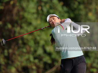 Xiyu Janet Lin of Guangzhou, China hits from the 11th tee during the second round of the Dana Open presented by Marathon at Highland Meadows...