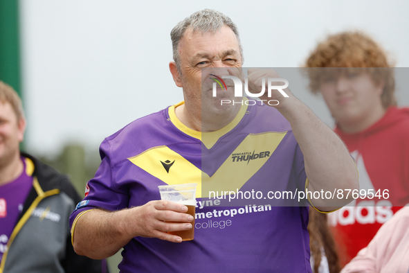 A Thunder supporter in confident mood before the BETFRED Championship match between Newcastle Thunder and York City Knights at Kingston Park...