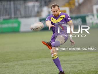 Josh Woods of Newcastle Thunder kicks for position during the BETFRED Championship match between Newcastle Thunder and York City Knights at...