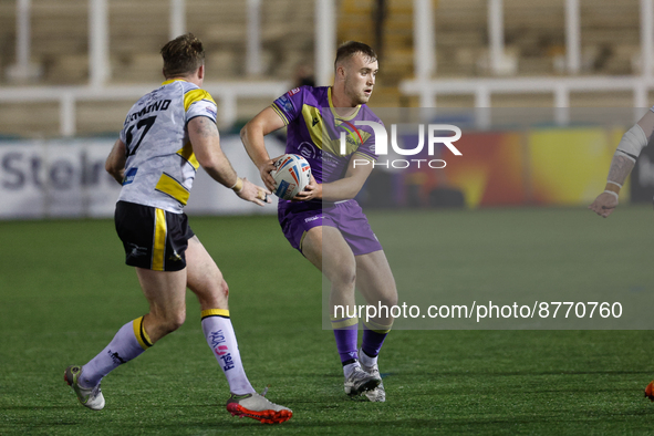 Connor Bailey of Newcastle Thunder looks to attack during the BETFRED Championship match between Newcastle Thunder and York City Knights at...