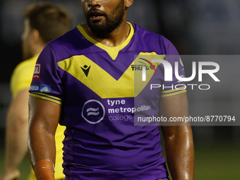 Ukuma Ta'ai of Newcastle Thunder looks on during the BETFRED Championship match between Newcastle Thunder and York City Knights at Kingston...