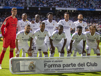 Real Madrid CF players pose prior La Liga Santader match between Real Madrid and Real Betis at Estadio Santiago Bernabeu in Madrid, Spain. (