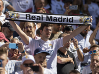 Real Madrid supporter during La Liga Santader match between Real Madrid and Real Betis at Estadio Santiago Bernabeu in Madrid, Spain. (
