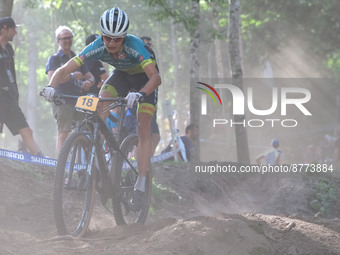 (18) Mario Bair (AUT) during UCI Mountain Bike World Cup - Val di Sole 2022 - Under 23 Men olympic cross-country race category - September 4...