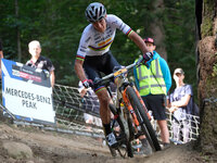 (4) Simone Avondetto (ITA) during UCI Mountain Bike World Cup - Val di Sole 2022 - Under 23 Men olympic cross-country race category - Septem...