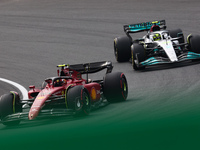 Charles Leclerc of Ferrari and Lewis Hamilton of Mercedes during the Formula 1 Grand Prix of The Netherlands at Zandvoort circuit in Zandvoo...