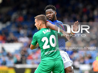 Oscar Threlkeld of Oldham Athletic during the Vanarama National League match between Oldham Athletic and Chesterfield at Boundary Park, Oldh...