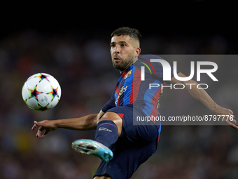 Jordi Alba left-back of Barcelona and Spain in action during the UEFA Champions League group C match between FC Barcelona and Viktoria Plzen...