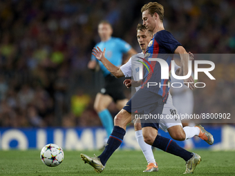 Frenkie de Jong central midfield of Barcelona and Netherlands in action during the UEFA Champions League group C match between FC Barcelona...