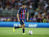 08 Pedri of FC Barcelona controls the ball during the UEFA Champions League match of Group C between FC Barcelona and FC Viktoria Plezen at...
