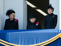 (EDITOR'S NOTE: File image) The Queen has died aged 96, Buckingham Palace has announced. - In this file photo: (L-R) Camilla, Duchess of Cor...