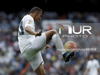 Real Madrid's Brazilean defender Danilo during the Spanish League 2015/16 match between Real Madrid and UD UD Las Palmas, at Santiago Bernab...