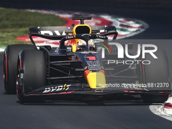 Max Verstappen of Red Bull Racing during the Formula 1 Italian Grand Prix  practice one at Circuit Monza, on September 9, 2022 in Monza, Ita...