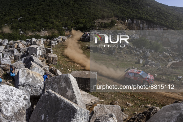 21 ROSSEL Yohan (fra), SARREAUD Valentin (fra), Citroen C3, action during the Acropolis Rally Greece 2022, 10th round of the 2022 WRC World...